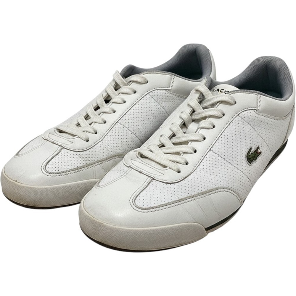 Lacoste Romeau SPM Mens White Leather Low Top Sneakers Shoes Size 12